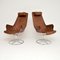 Vintage Leather Swivel Jetson Armchairs by Bruno Mathsson for Dux, Set of 2 1