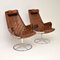 Vintage Leather Swivel Jetson Armchairs by Bruno Mathsson for Dux, Set of 2, Image 3