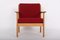 Danish Oak and Wool Fabric Ge265 Chair by Hans J. Wegner 8