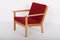 Danish Oak and Wool Fabric Ge265 Chair by Hans J. Wegner 6