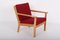Danish Oak and Wool Fabric Ge265 Chair by Hans J. Wegner 1