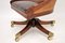 Antique William IV Style Wood & Leather Swivel Desk Chair, Image 4