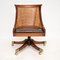 Antique William IV Style Wood & Leather Swivel Desk Chair 2