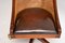 Antique William IV Style Wood & Leather Swivel Desk Chair, Image 7