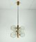 Mid-Century 6-Flame Hanging Lamp in Teak & Structured Glass from Temde, 1960s, Image 1