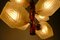 Mid-Century 6-Flame Hanging Lamp in Teak & Structured Glass from Temde, 1960s, Image 7