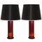 Lampes de Bureau Vintage en Émail Rouge, Italie, 1970s, Set de 2 1