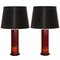Vintage Table Lamps in Red Enamel, Italy, 1970s, Set of 2, Image 1