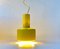 Lámpara colgante industrial Mid-Century esmaltada en amarillo de Lyfa, años 60, Imagen 2