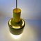 Lámpara colgante industrial Mid-Century esmaltada en amarillo de Lyfa, años 60, Imagen 10