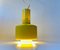 Lámpara colgante industrial Mid-Century esmaltada en amarillo de Lyfa, años 60, Imagen 4