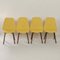 Yellow Teak Dining Chairs by Van Os, 1950s, Set of 4 4
