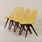 Gelbe Esszimmerstühle aus Teak von Van Os, 1950er, 4er Set 1
