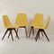 Gelbe Esszimmerstühle aus Teak von Van Os, 1950er, 4er Set 6