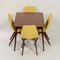 Gelbe Esszimmerstühle aus Teak von Van Os, 1950er, 4er Set 3