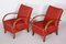 Red Art Deco Beech Armchairs, 1930s 7