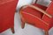 Red Art Deco Beech Armchairs, 1930s 9