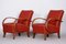 Red Art Deco Beech Armchairs, 1930s 6