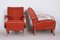 Red Art Deco Beech Armchairs, 1930s 5