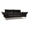 Schwarzes Zwei-Sitzer Leder Sofa von Machalke 8
