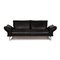 Black Leather Two Seater Denver Sofa from Machalke 1