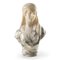 Guglielmo Pugi, Buste de Jeune Femme avec Coiffe, 19ème Siècle, Sculpture en Marbre 1