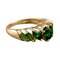 Skandinavischer Vintage 8 Karat Gold Ring mit Grünen Steinen 1