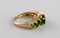 Skandinavischer Vintage 8 Karat Gold Ring mit Grünen Steinen 2