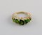 Vintage Scandinavian 8 Carat Gold Ring with Green Stones, Image 4
