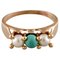 Vintage Scandinavian 14 Carat Gold Ring with Cultured Pearls, Image 1