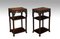 Chinese Rosewood and Marble Urn Stands, Set of 2 1