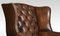 Brown Leather Upholstered Wingback Armchair, Image 2