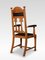 Art Nouveau Oak High Back Armchairs, Set of 2 6