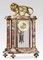Late 19th Century French Rouge Marble Glass Clock and Urns, Set of 3 7