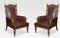 Oak Leather Upholstered Library Armchairs, Set of 2, Image 1