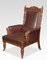 Oak Leather Upholstered Library Armchairs, Set of 2, Image 2