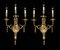Large Louis XVI Style 3-Branch Wall Lights, Set of 2 1