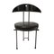 Contemporary Black Lacquered Iron Leatherette Chairs, Italy, 1980, Set of 4 2