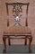 Sedie da pranzo in legno massiccio con artigli e piedi sferici nello stile di Thomas Chippendale, set di 8, Immagine 4