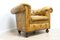 Club chair vittoriana Chesterfield in pelle e crine, Immagine 4