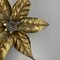 Brutalist Beligan Brass Metal Wall Ceiling Light by Willy Daro Belgium, 1970s, Image 4