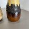 German Multi-Color Fat Lava Op Art Pottery Vase by Bay Ceramics, Set of 2 8