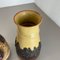 German Multi-Color Fat Lava Op Art Pottery Vase by Bay Ceramics, Set of 2 9