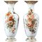 Louis-Philippe Enameled Opaline Vases, Set of 2 1