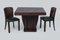 French Art Deco Green Leather & Macassar Chairs, Set of 6, Image 5
