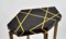 Side Tables in Black Marquetry and Brass by François-Xavier Turrou for Ginger Brown, Set of 2 3