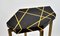 Side Tables in Black Marquetry and Brass by François-Xavier Turrou for Ginger Brown, Set of 2, Image 3