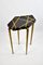 Side Tables in Black Marquetry and Brass by François-Xavier Turrou for Ginger Brown, Set of 2 1