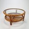 Vintage Rattan Coffee Table with Glass Top, 1970s 2