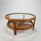 Vintage Rattan Coffee Table with Glass Top, 1970s, Image 1